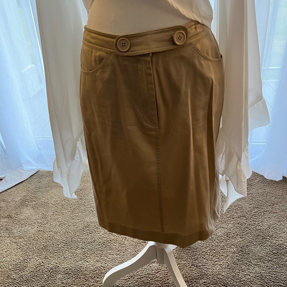Tan Pencil Skirt, Size 8